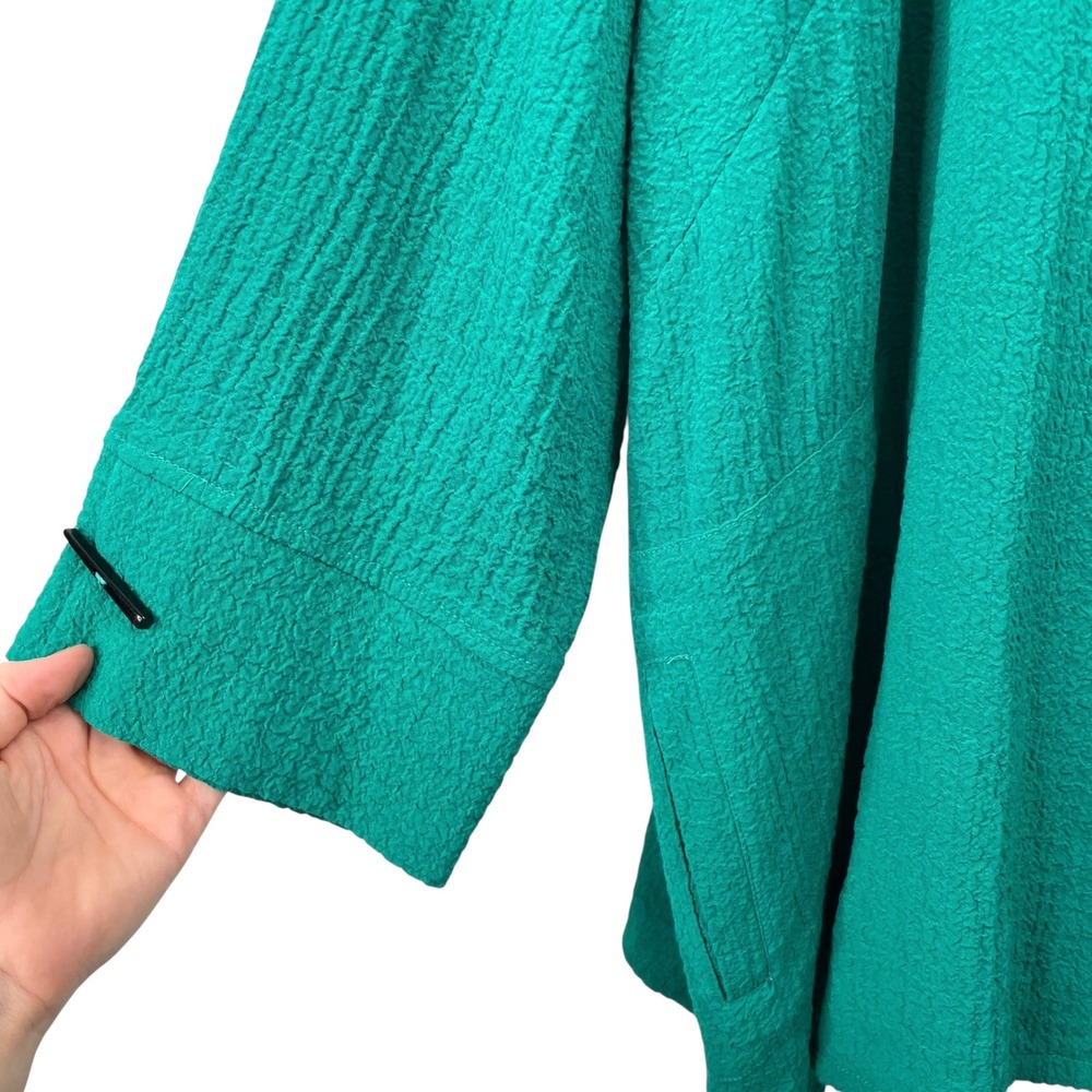 Ali Miles textured button up shirt blouse Size 2X green artsy boho lagenlook - Picture 5 of 8